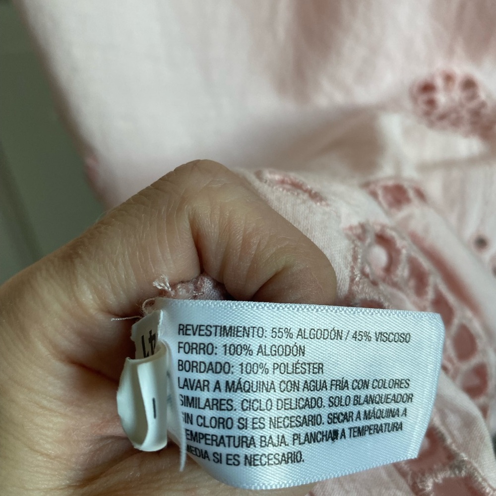 Future Collective Women's Eyelet Maxi A-Line Dress Pastel Pink Size XS - Picture 11 of 13